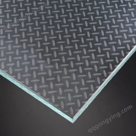 10mm超白防滑地板玻璃 小圆点大八字纹凹蒙酸洗原片加工可钢化夹胶